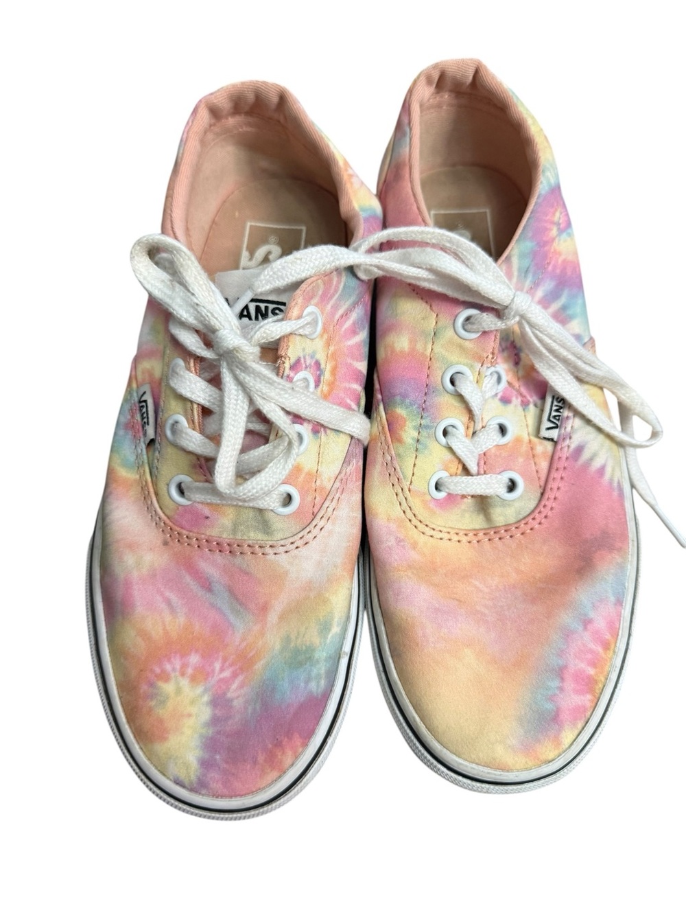 Vans Doheny Tie Dye Pink Yellow Canvas Lace Up Sneakers Shoes Women 7.5